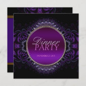 Fraktal Goth Tapestry Dinner Party Einladung (Vorne/Hinten)