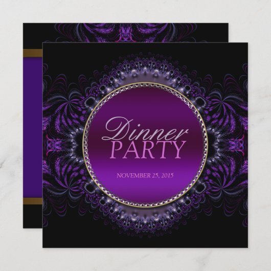 Fraktal Goth Tapestry Dinner Party Einladung (Vorne/Hinten)