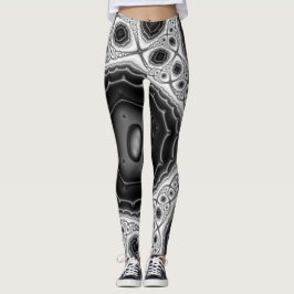Fraktal Grau/Schwarz Leggings