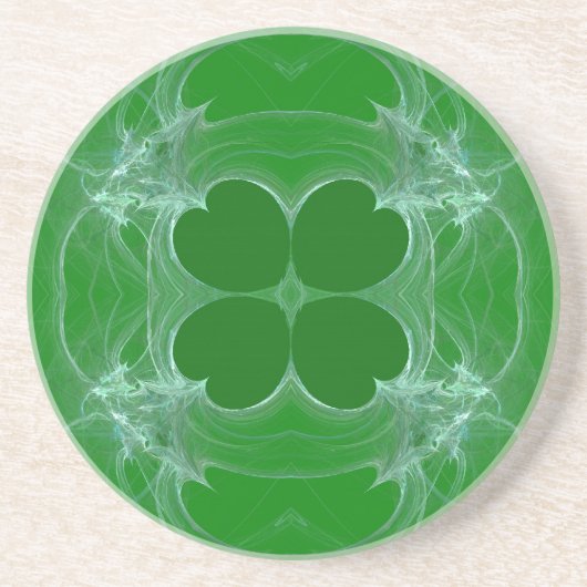 Fraktal Green Clover Untersetzer (Vorne)
