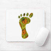 Fraktal Green Palm Leaf Bare Footprint Mousepad (Mit Mouse)