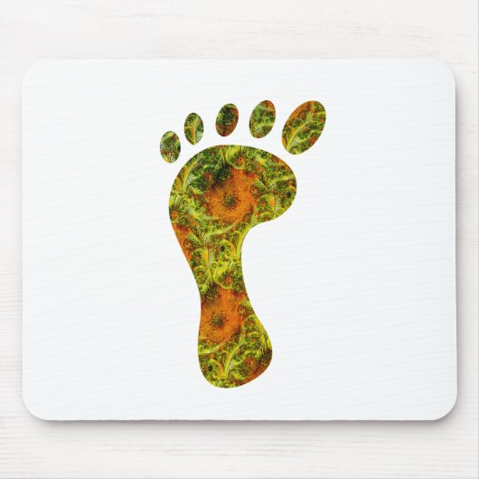 Fraktal Green Palm Leaf Bare Footprint Mousepad (Vorne)