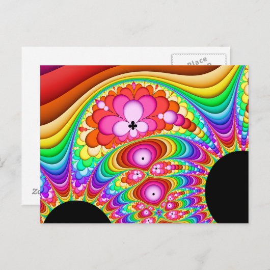 Fraktal Groovy Postkarte (Vorne/Hinten)