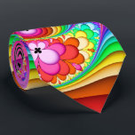 Fraktal-Groovy Reise Krawatte<br><div class="desc">Diese Krawatte kennzeichnet mein Fraktal,  "Groovy Reise",  mit coole Siebzigerjahre retro schauenden Formen in den hellen rosa,  roten,  orange,  gelben,  blauen,  grünen,  lila und schwarzen Farben.</div>