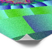 Fraktal grün, rosa und orange poster (Ecke)