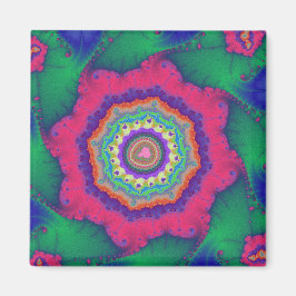 Fraktal grün und rosa magnet