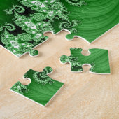 Fraktal-grünes doppeltes gewundenes Puzzlespiel Puzzle (Seite)