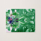 Fraktal "Grünes Herz und Blume" Puzzle (Horizontal)