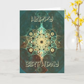 Fraktal Grunge Geburtstagskarte Karte (Gelbe Blume)
