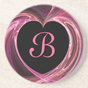 Fraktal Heart Series-1 - Blk & Pink Untersetzer