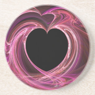 Fraktal Heart Series-1— pnk Swirl Untersetzer