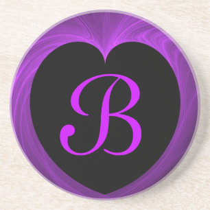 Fraktal Heart Series-7 - Lila Untersetzer