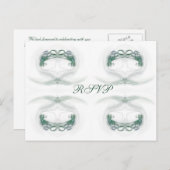 Fraktal Hearts Green UAWG Einladungspostkarte (Vorne/Hinten)