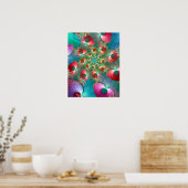 Fraktal Hearts Spiral Poster (Küche)