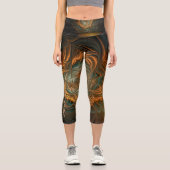 Fraktal Herbst Capri Leggings (Vorderseite)