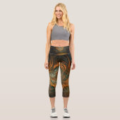 Fraktal Herbst Capri Leggings (Vorderseite)
