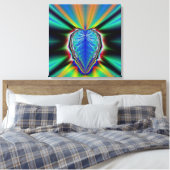 Fraktal Herz Canvas Print Leinwanddruck (Insitu (Schlafzimmer))