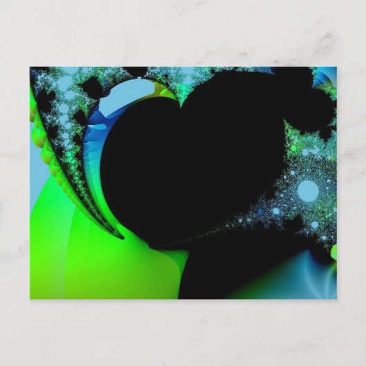 Fraktal Herz Postkarte (Vorderseite)