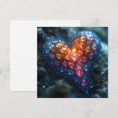 Fraktal Herzmuster Urlaubskarte Feiertagskarte (Vorne/Hinten)