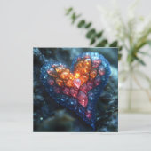 Fraktal Herzmuster Urlaubskarte Feiertagskarte (Stehend Vorderseite)