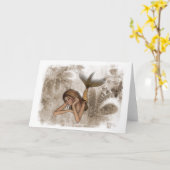 Fraktal Hintergrund 3D-Mermaid Karte (Gelbe Blume)