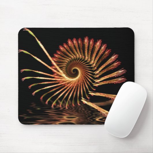 Fraktal Holz Muschel Swirl Mousepad (Mit Mouse)