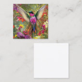 Fraktal Hummingbird Gem Graphic Quadratische Visitenkarte (Vorne/Hinten)