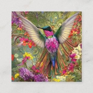 Fraktal Hummingbird Gem Graphic Quadratische Visitenkarte