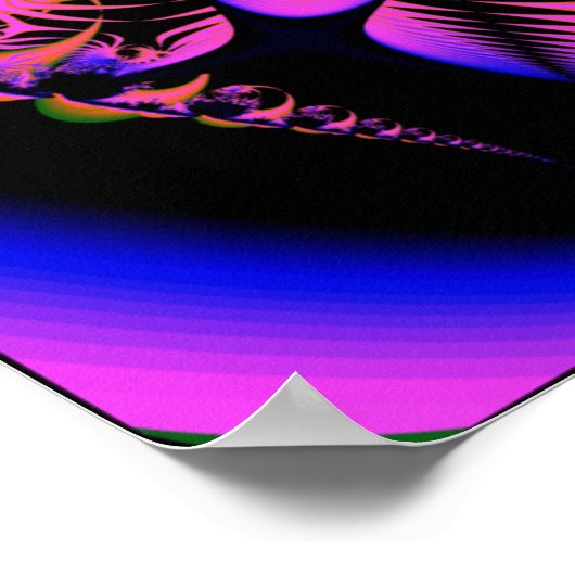 Fraktal im Schwarz-Weiß-Stil Poster (Ecke)