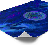 Fraktal in Blau Poster (Ecke)