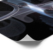 Fraktal in blau und grau poster (Ecke)