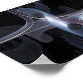 Fraktal in blau und grau poster (Ecke)