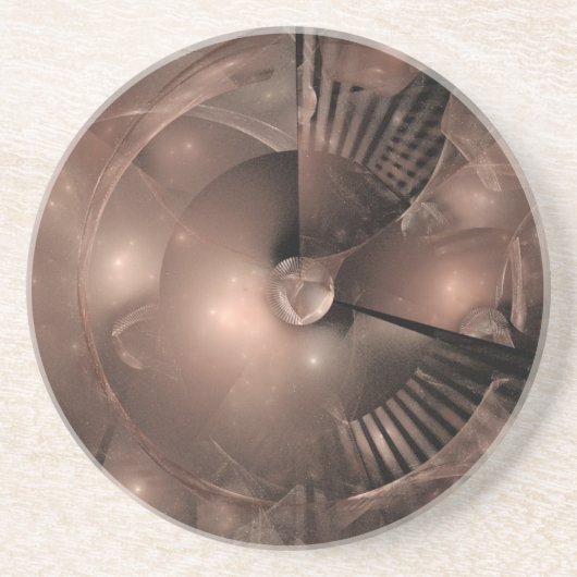 Fraktal in Brown Getränkeuntersetzer (Vorne)