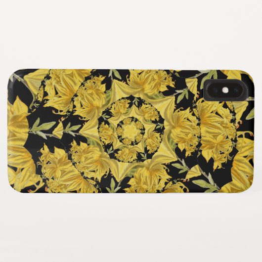 Fraktal in Gelb und Schwarz Case-Mate iPhone Hülle (Rückseite (Horizontal))