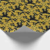 Fraktal in Gelb und Schwarz Geschenkpapier (Ecke)