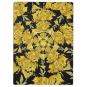 Fraktal in Gelb und Schwarz Klemmbrett (Rückseite)