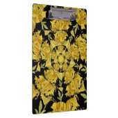 Fraktal in Gelb und Schwarz Klemmbrett (Rechts)