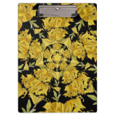 Fraktal in Gelb und Schwarz Klemmbrett (Vorderseite)