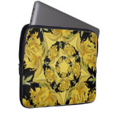 Fraktal in Gelb und Schwarz Laptopschutzhülle (Vorne Rechts)