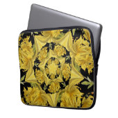 Fraktal in Gelb und Schwarz Laptopschutzhülle (Vorderseite Links)