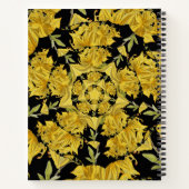 Fraktal in Gelb und Schwarz Notizblock (Rückseite)
