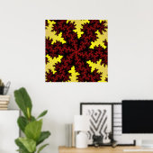 Fraktal in Rot und Gelb Poster (Heimbüro)