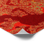 Fraktal in Rot und Orange Poster (Ecke)