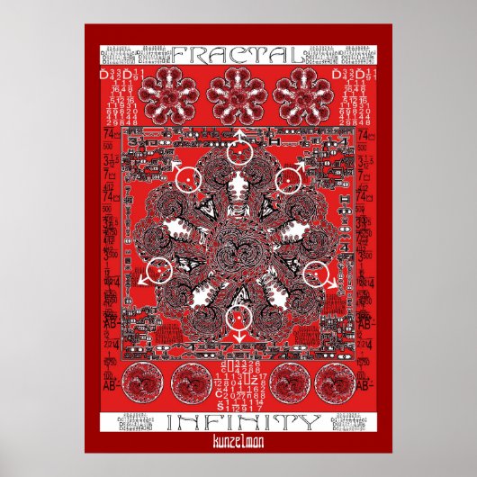 "FRAKTAL INFINITY" MANDALA GICLEE DRUCKEN POSTER (Vorne)