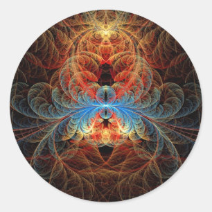 Fraktal - Insekt - schwarze Witwe Runder Aufkleber