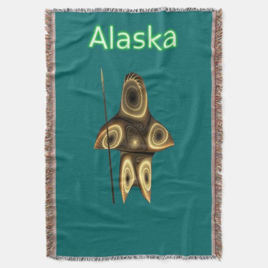 Fraktal Inuit Hunter - Alaska Decke (Vorderseite Vertikal)