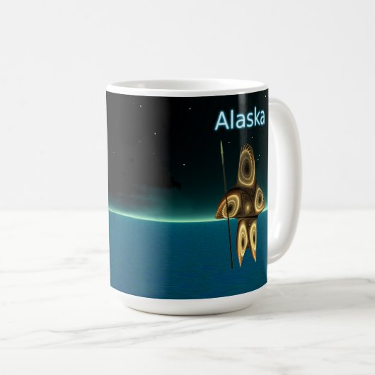 Fraktal Inuit Hunter - Alaska Kaffeetasse (VorderseiteRechts)