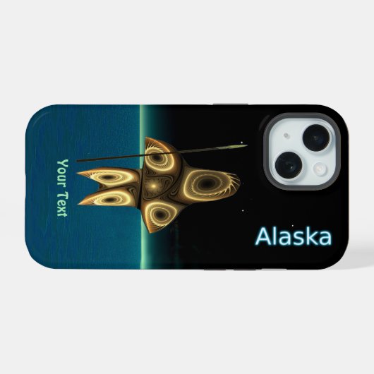 Fraktal Inuit Hunter - Alaska OtterBox iPhone Case iPhone 15 Hülle (Rückseite (Horizontal))