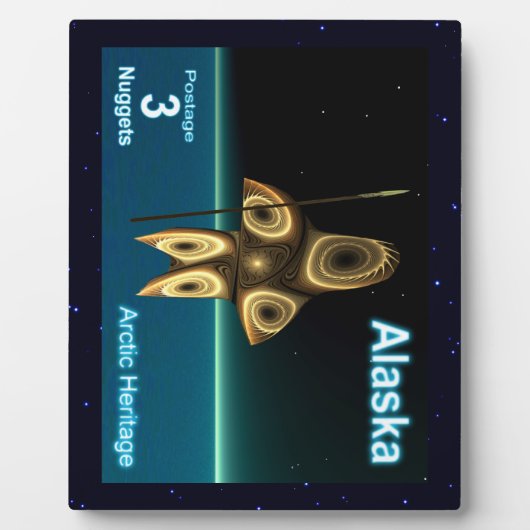 Fraktal Inuit Hunter - Alaska Postage Fotoplatte (Vorderseite)