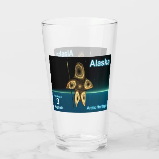 Fraktal Inuit Hunter - Alaska Postage Glas (Rückseite)